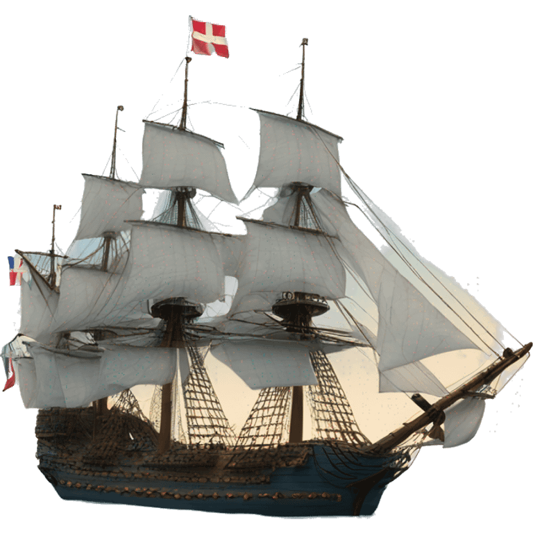 A French armada naval war ship, painted sky blue emoji