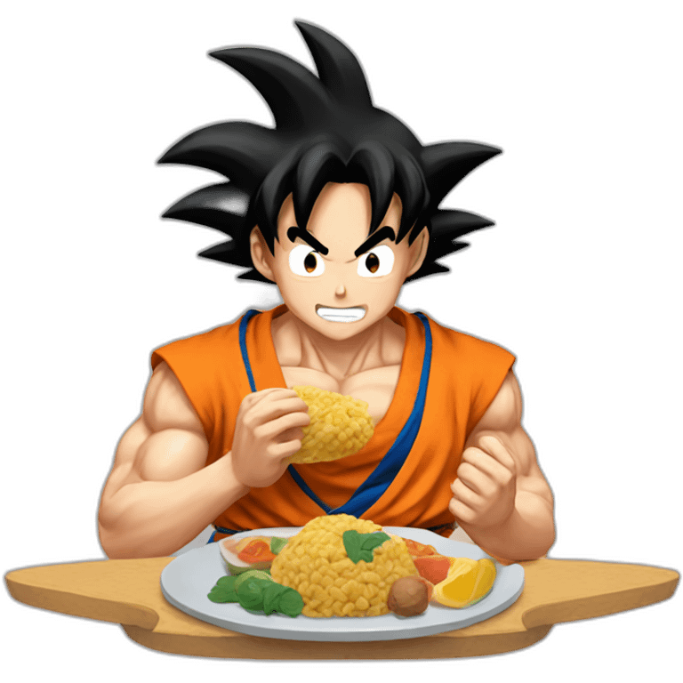 Goku eating food emoji