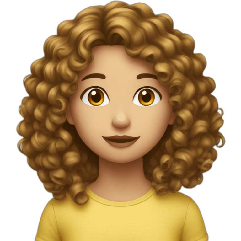 Fille au cheveux bouclés long emoji