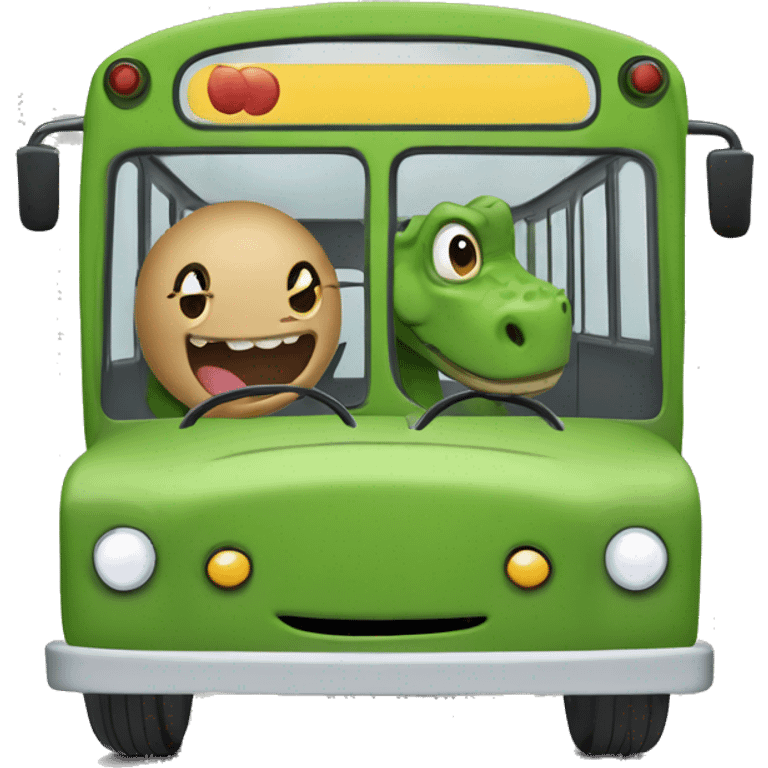 ￼￼ ￼create an emoji of a dinosaur driving a bus emoji