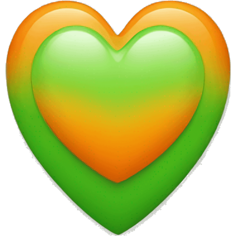 Small Half green and half orange heart emoji