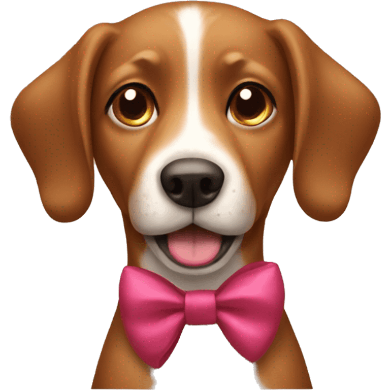 Brown dog with bow emoji