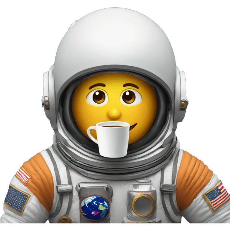 astronaut is drinking coffee emoji