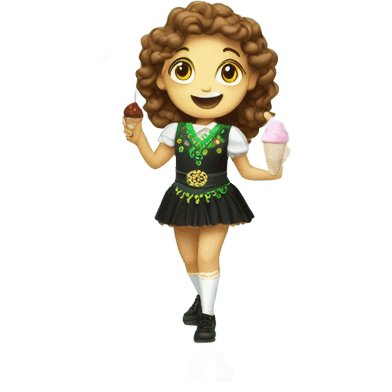 Irish dancer eating ice cream  emoji