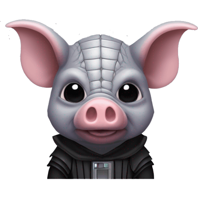 Lavender gray Pig darth Vader face armadillo darth Vader fanned tail feathered tail pig armadillo darth Vader face emoji