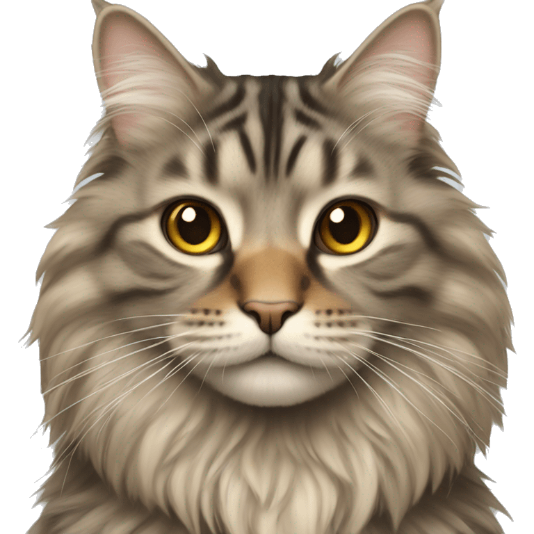 Long haired tabby cat emoji