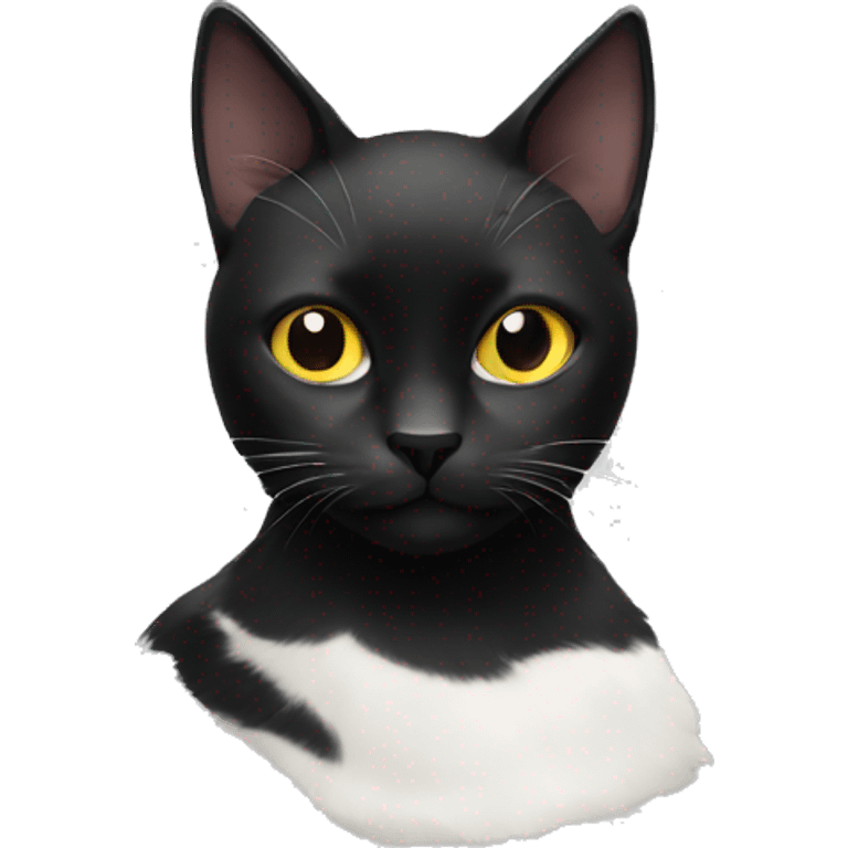 black cat with a black and white cat emoji