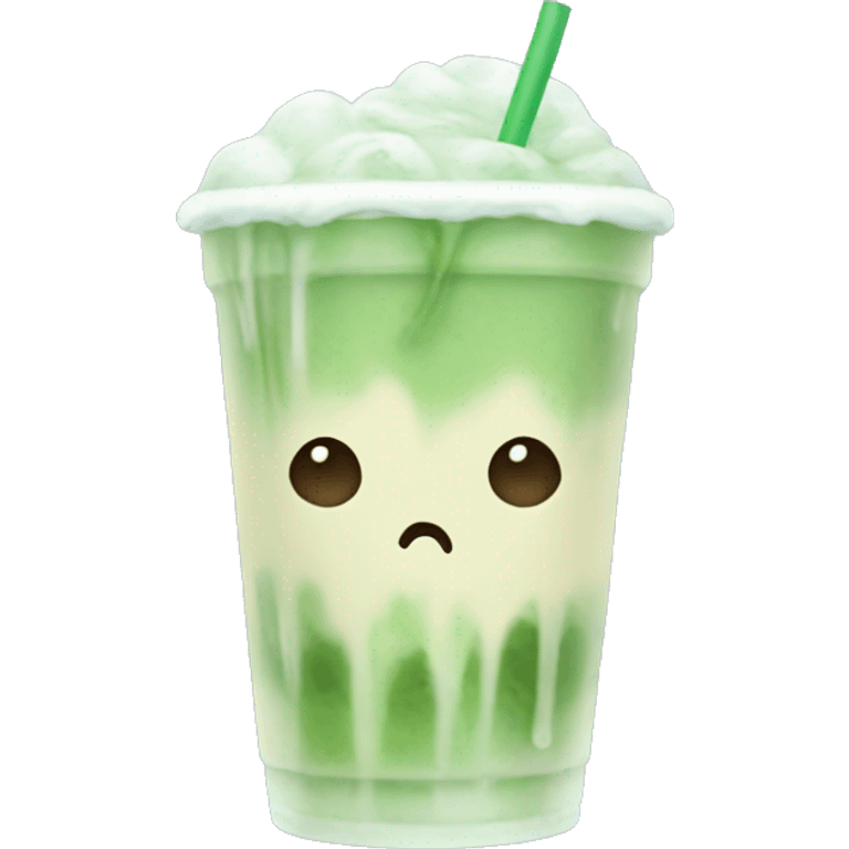 iced matcha latte, no face, aesthetic emoji