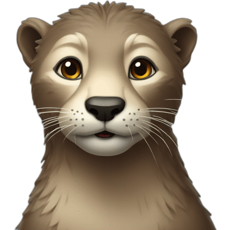 Loutre sur lion emoji