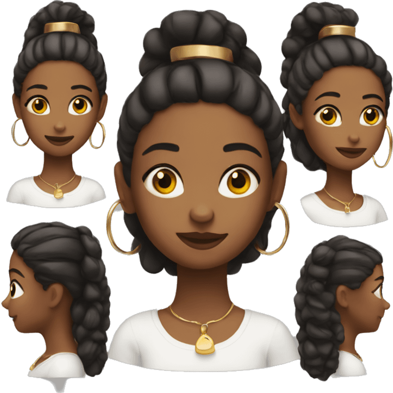 Girl with hoop earrings  emoji