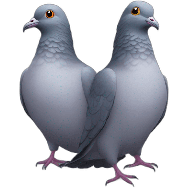 Three-headed pigeon emoji