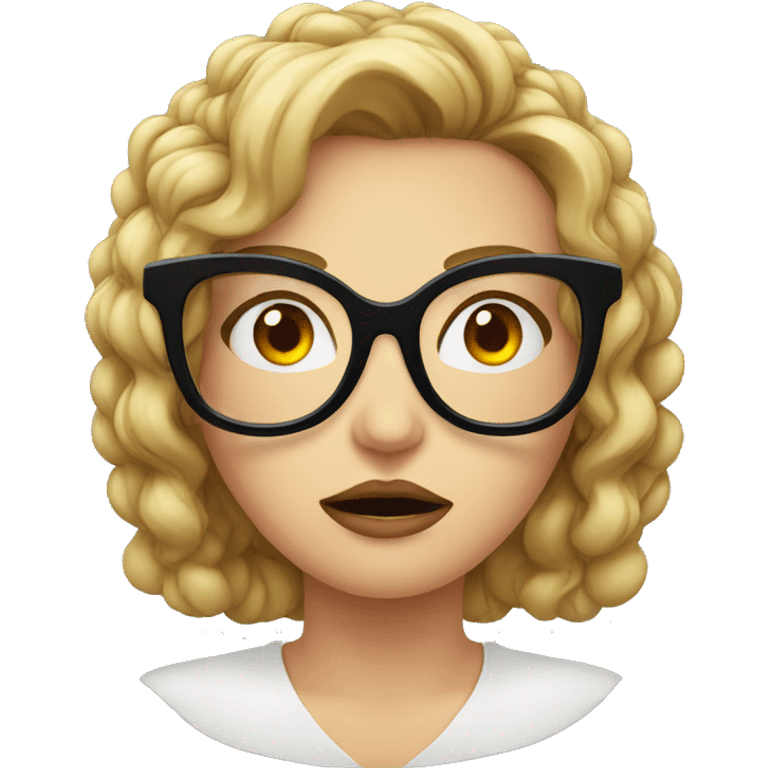 angry woman emoji with black butterfly frame eyeglasses emoji