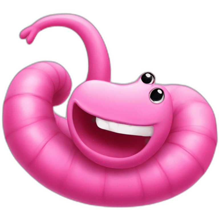 pink worm with hearts floating around the head emoji