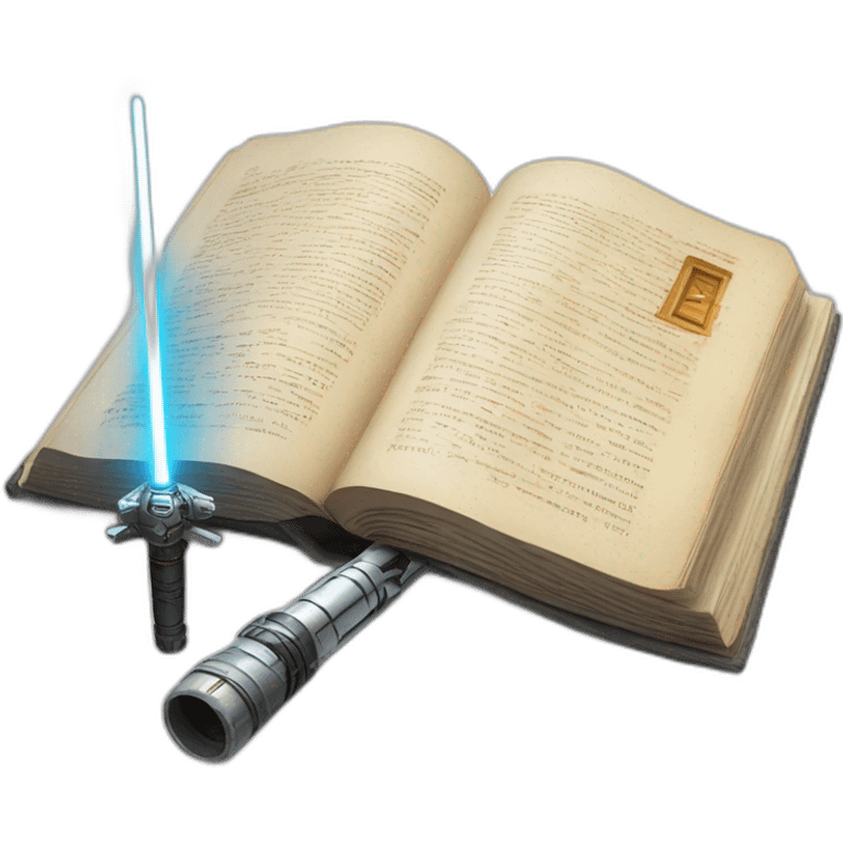 Book of Star Wars with lightsaber emoji