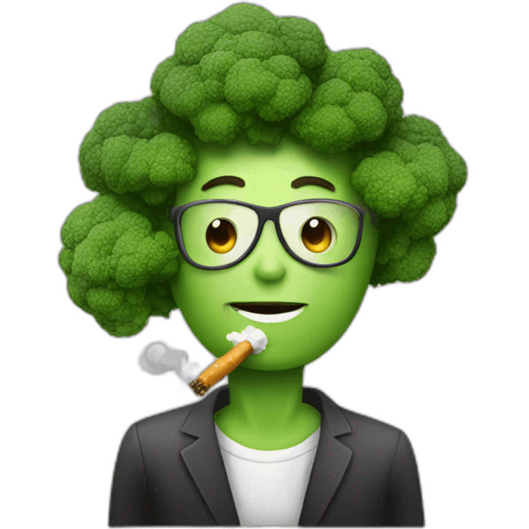 Person Smoking, love heart broccoli  emoji