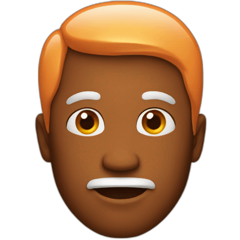 a man who has a head shaped like an orange emoji