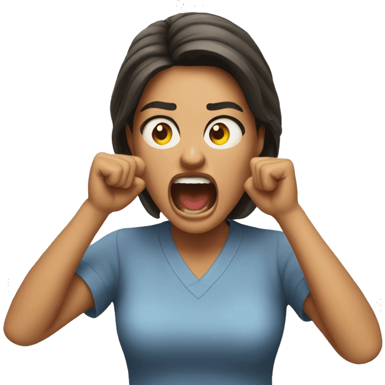 Woman yelling emoji