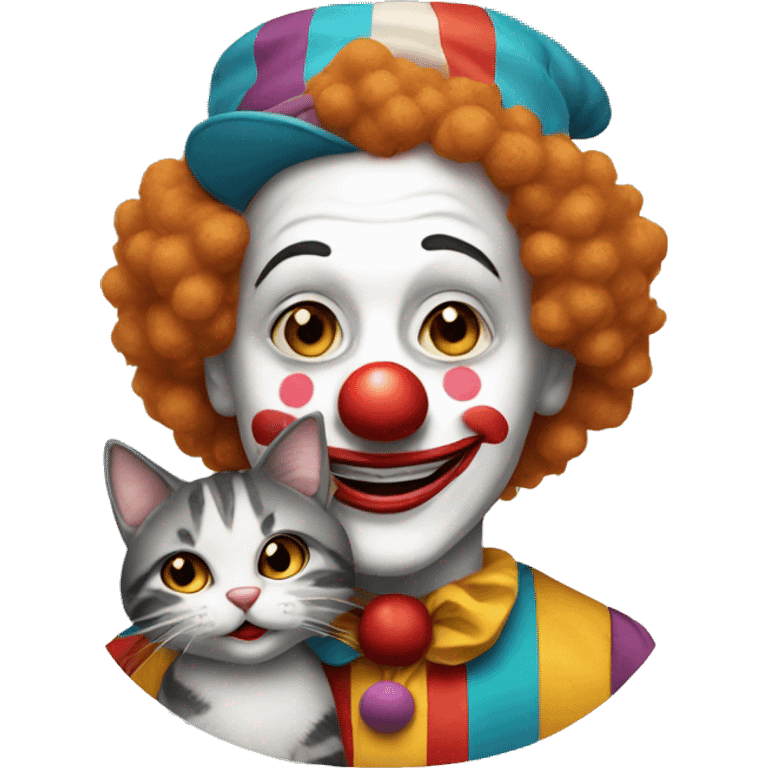 Clown with cat emoji