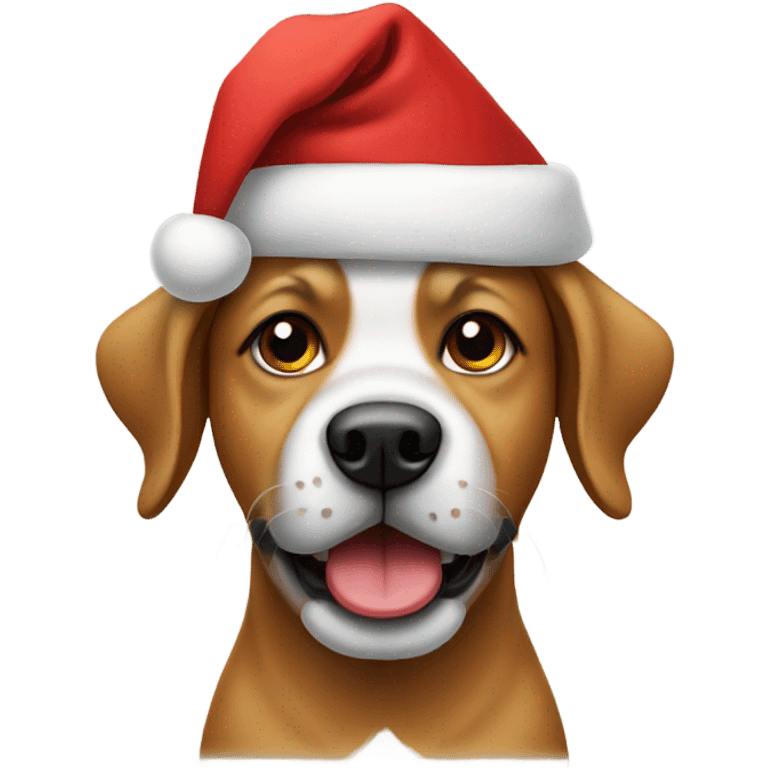 Dog wearing a Santa hat emoji