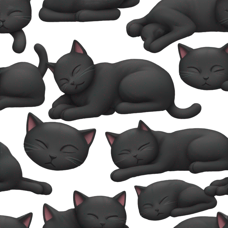 Black cat sleeping emoji