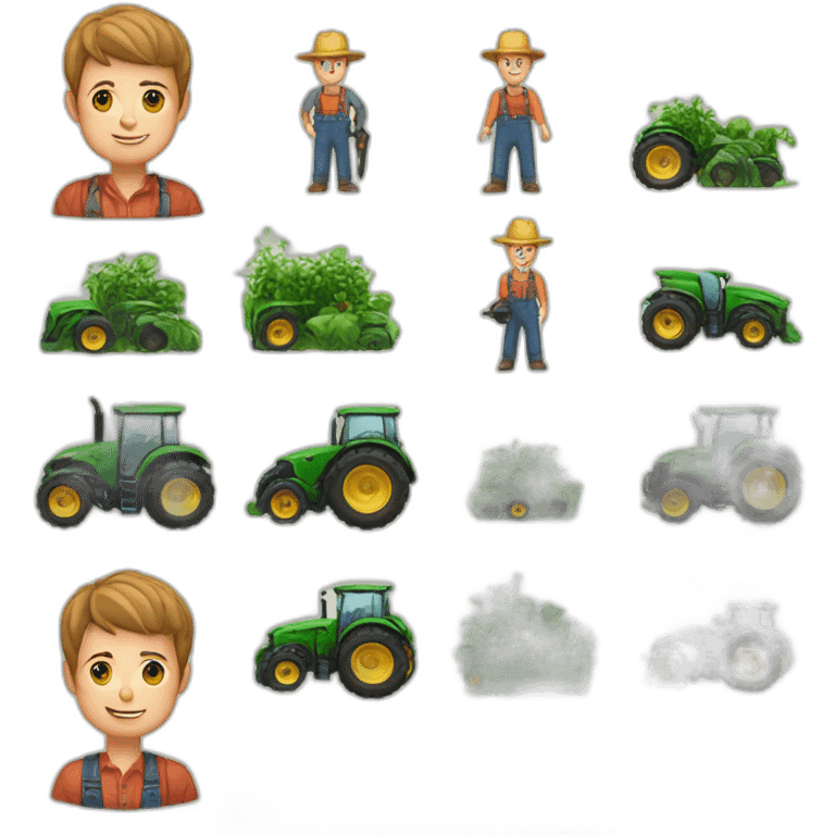 agriculteur et son tracteur emoji