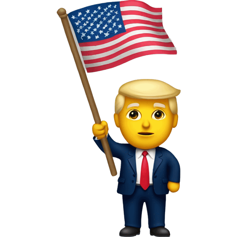 donald trump holding american flag emoji