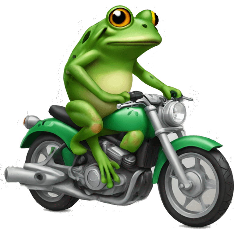 Frog on mororbike emoji