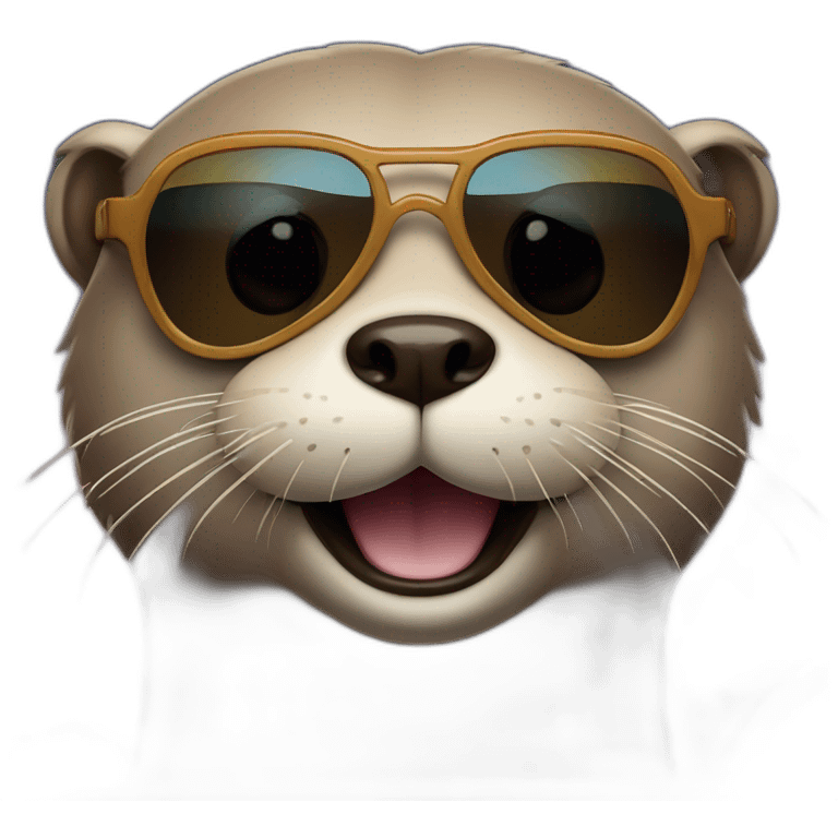 An otter wearing sun glasses under a star lit sky emoji