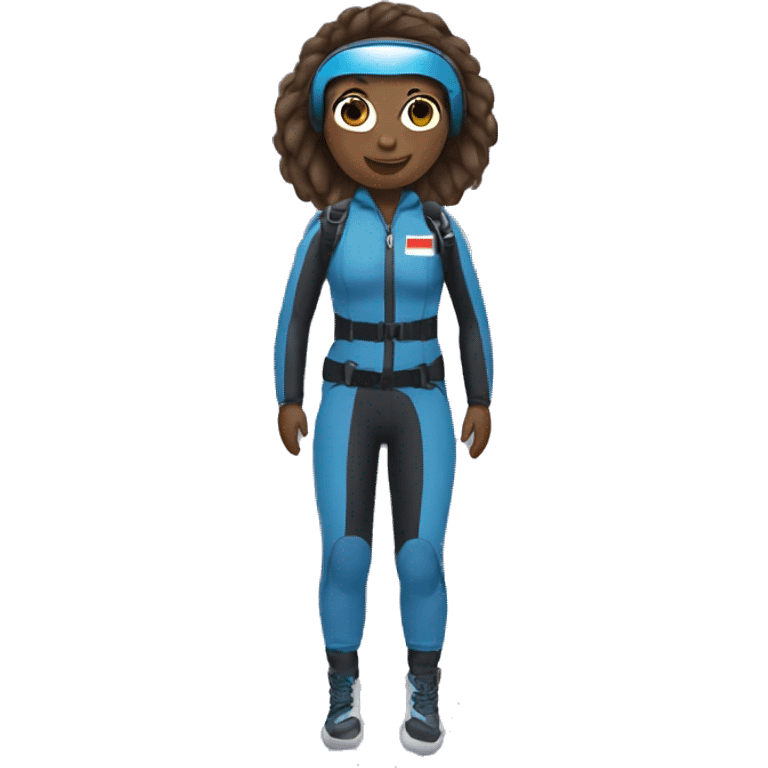 girl with skydive suit emoji