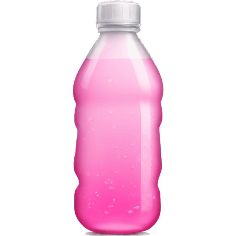 plastic bottle with crystaline pink liquid emoji