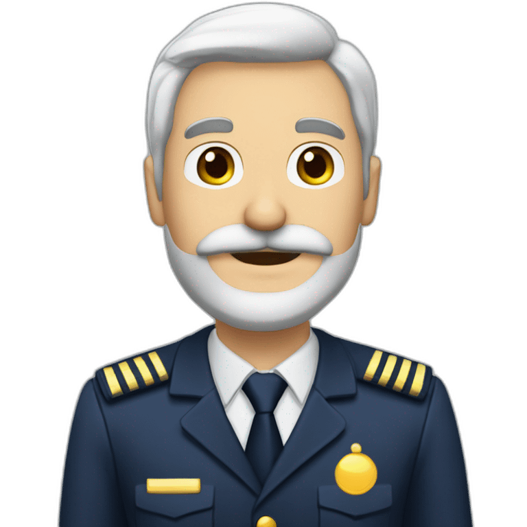 Luis Altamuro airbus pilot with white haired moustache+goatee circle beard no glasses emoji