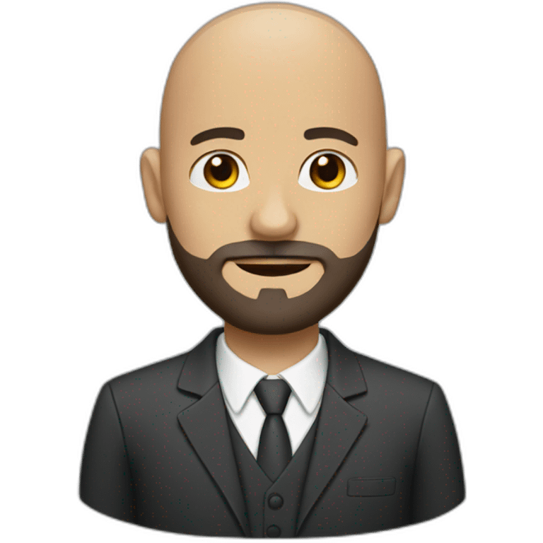 bald man with beard and brown eyes wearing a suit  emoji