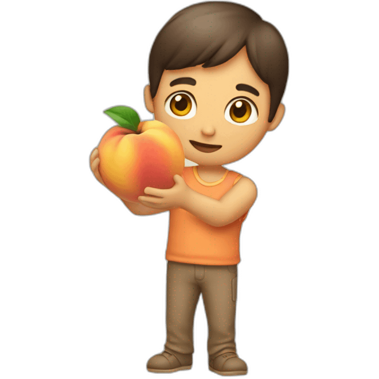 Holding peach with one hand emoji