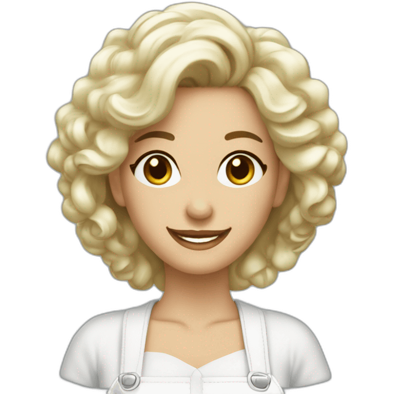 Coiffeuse femme blanche avec ciseaux souriante emoji