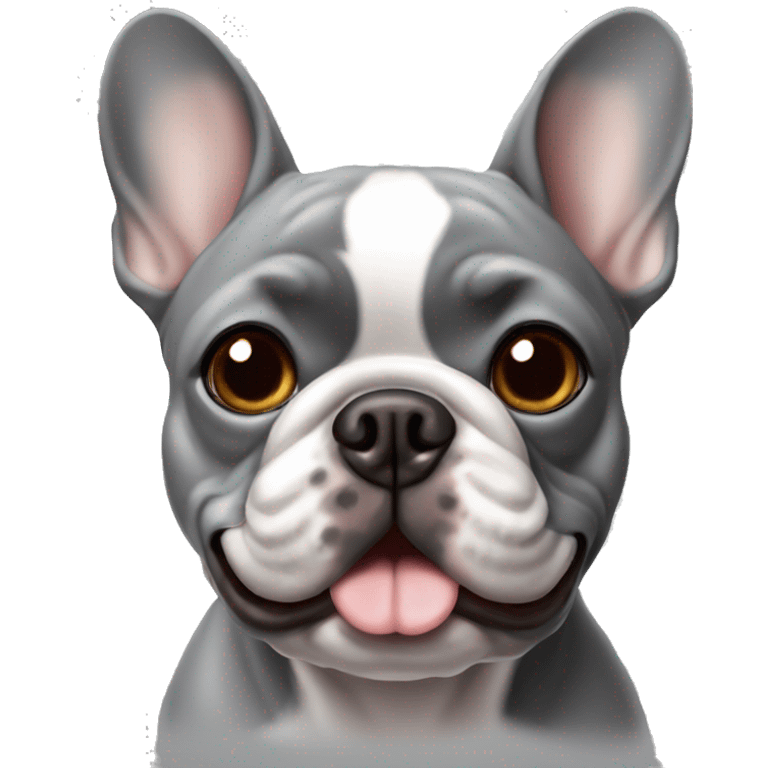 French Bulldog in grey with Brown eyes emoji