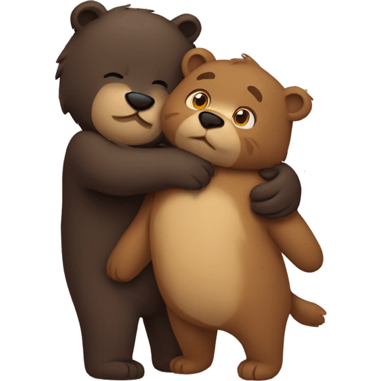 Bear and panter huggings emoji