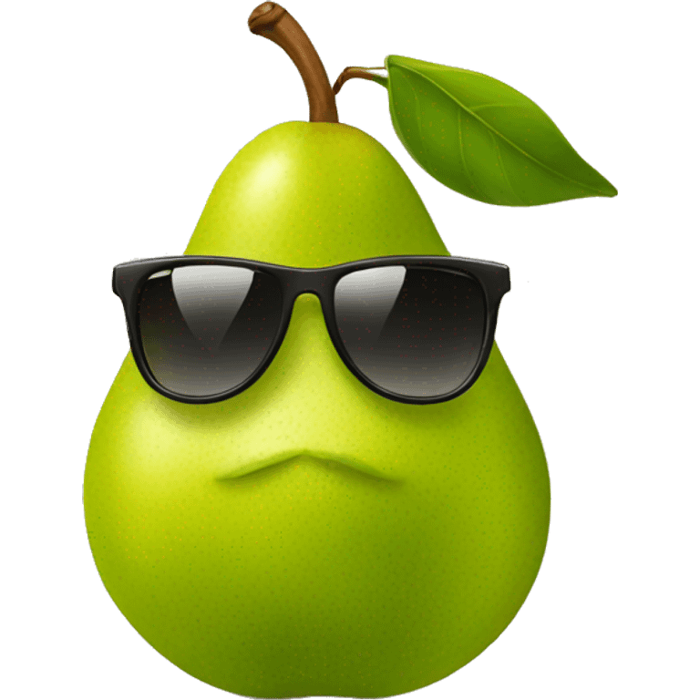 A pear with sunglasses emoji