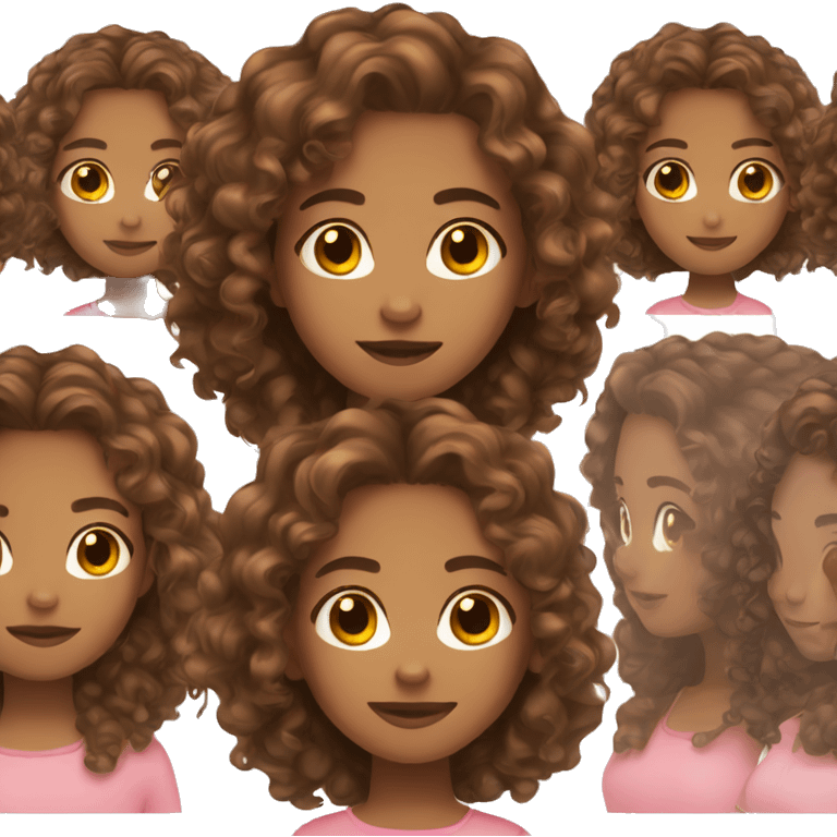 girl with light skin, brown curly hair, and brown eyes emoji