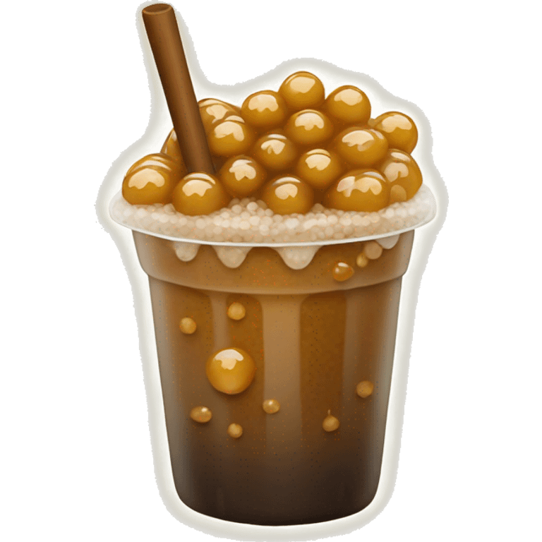 brown sugar boba with tapioca pearls emoji