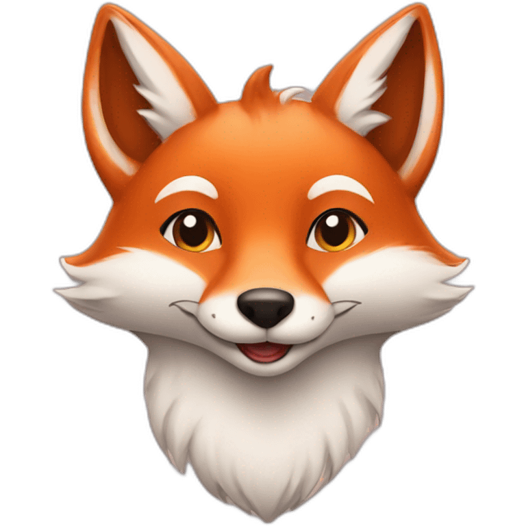 smiled fox with hearts emoji