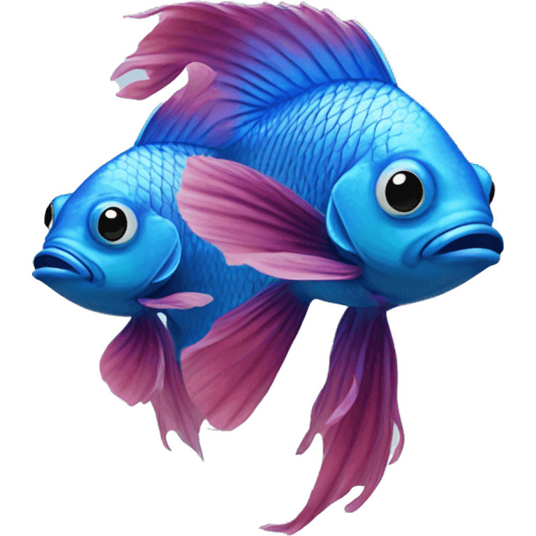 Two blue beta fish emoji