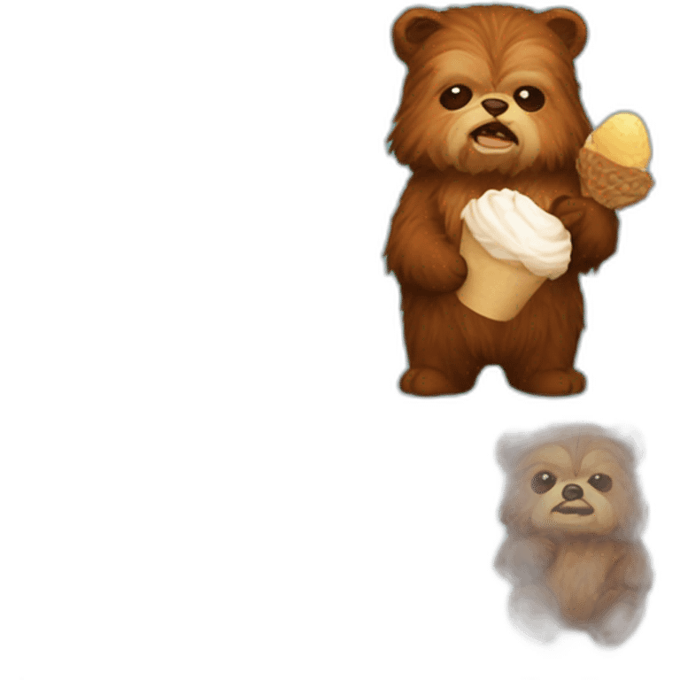 ewok with icecream emoji