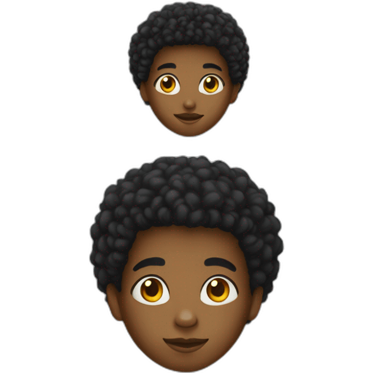 young black kid with afro emoji