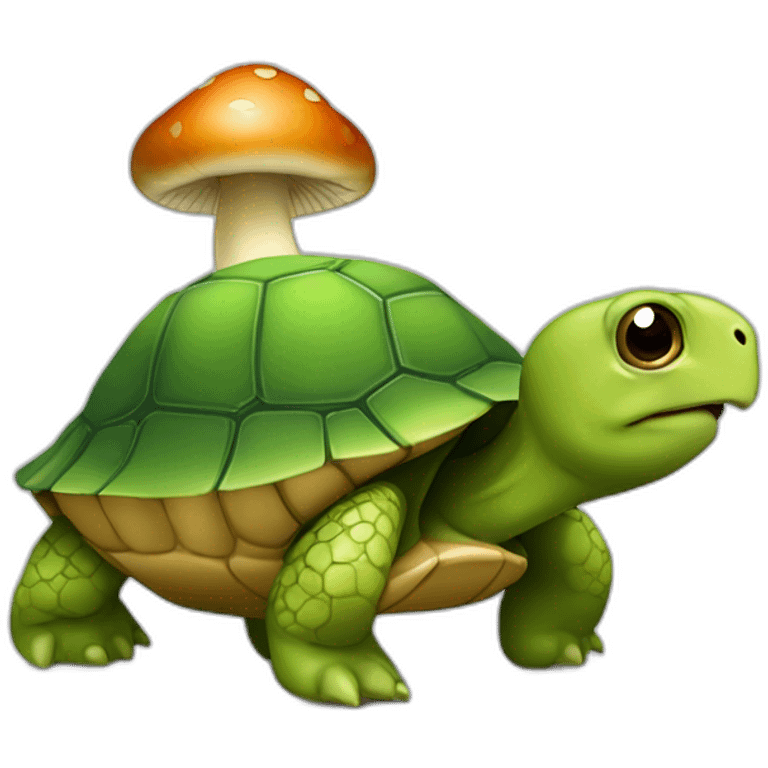 Une tortue avec un champignon sur le dos emoji