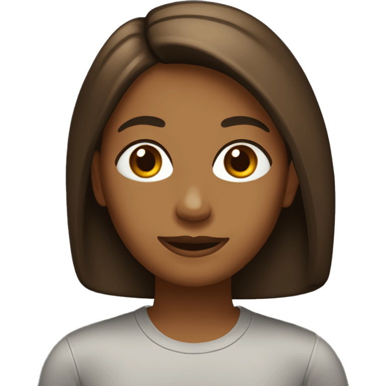 chica con cabello medio de castaño oscuro emoji