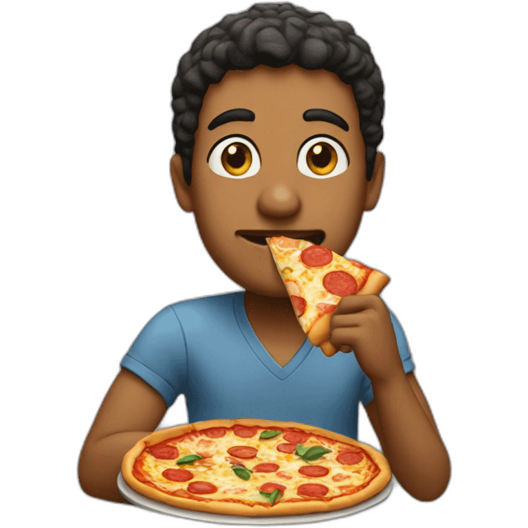 Mahmoud eating a pizza emoji