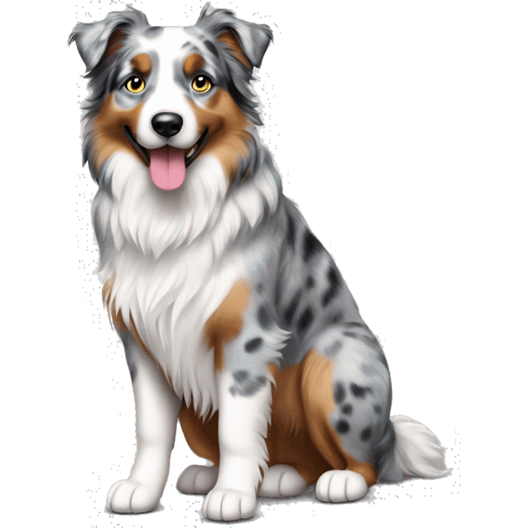 Australian shepherd dog blue merle full body with no tail emoji