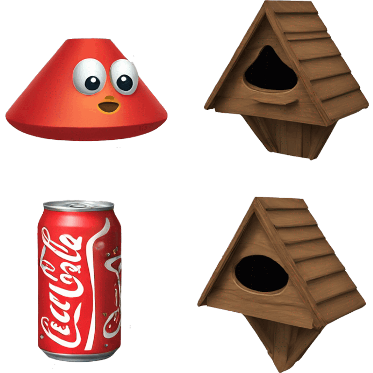 Wooden Vanilla Coke can UFO alien spaceship birdhouse  emoji