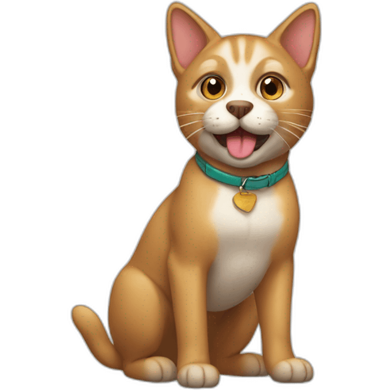 gato arriba de un perro emoji