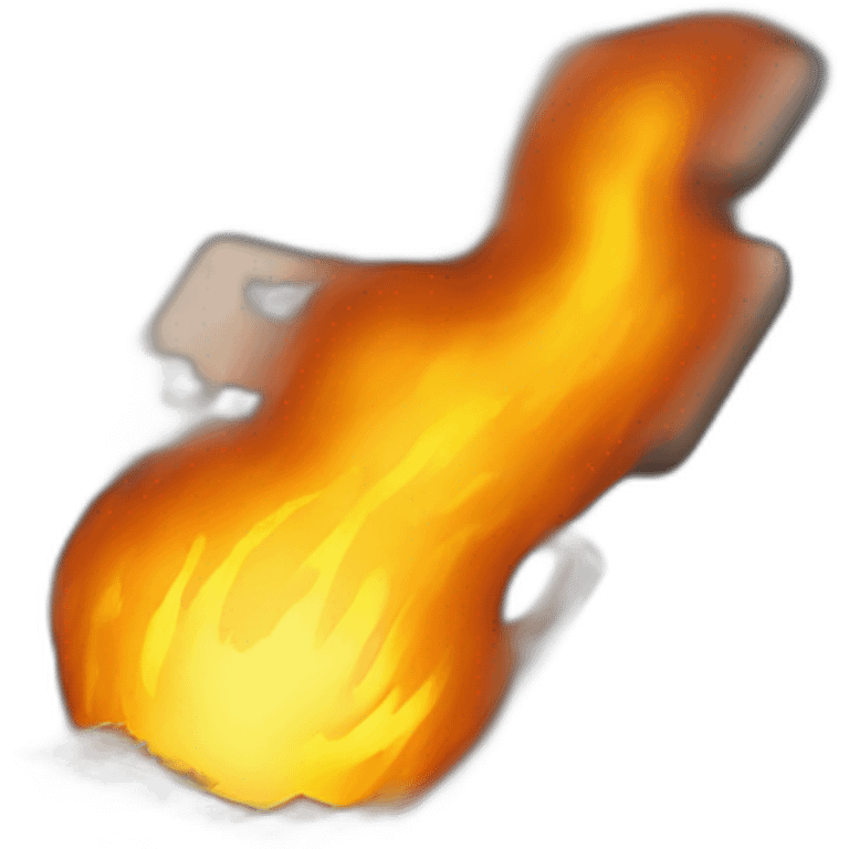 fireball landing on computer thats coding emoji